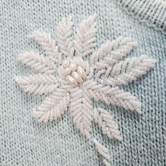 Designers Originals Studio Joy Beaded Tasseled Zip-Up Cardigan Sweater Small VTG - Picture 4 of 10